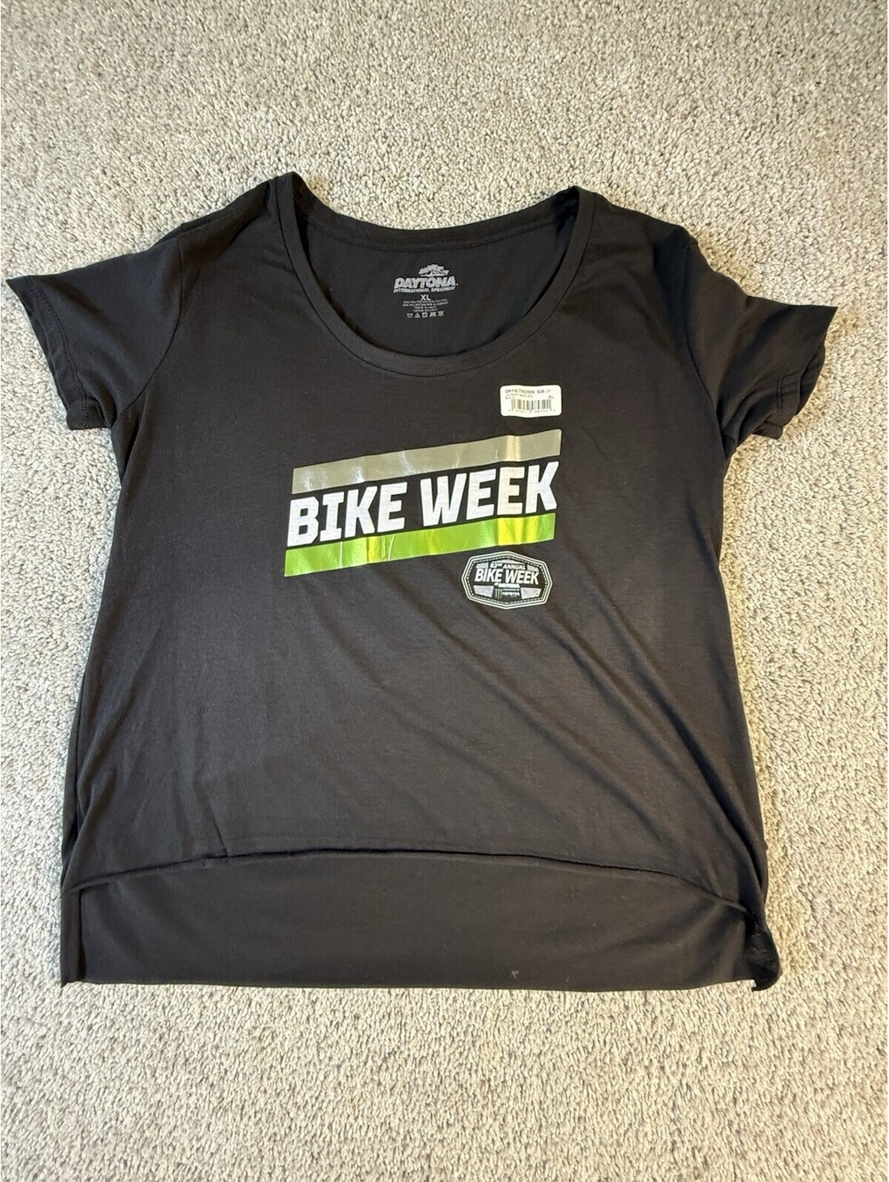 Women’s Daytona International Speedway Tshirt Black Size XL NWT Bike Week